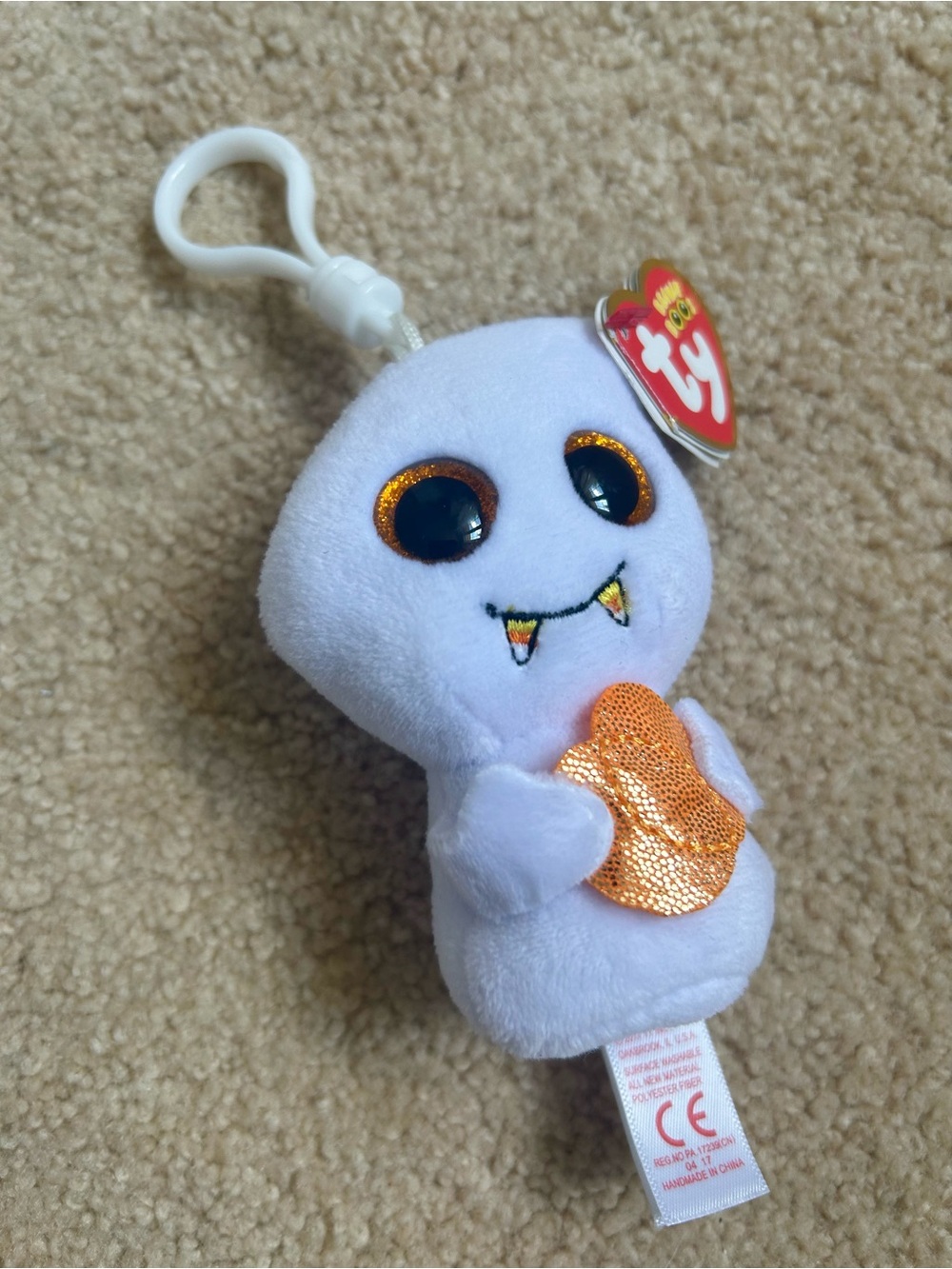 (FREE WITH PURCHASE) Ty Plush Ghost Keychain